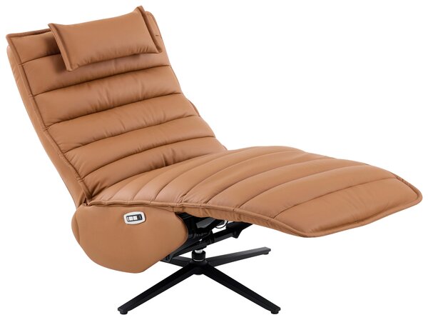 RELAXAČNÉ KRESLO, kov, textil, koža, čierna, koňaková Stylife - Kreslá