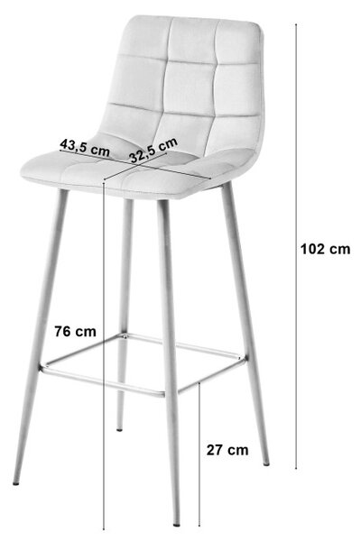 Set štyroch barových stoličiek ARCETO zamatové béžové (zlaté nohy) 4 ks