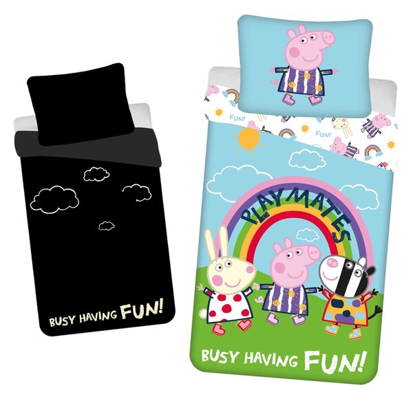 Svietiace bavlnené obliečky PEPPA PIG farebné Rozmer obliečky: 70 x 90 cm | 140 x 200 cm