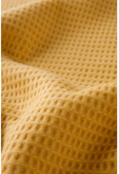 Žltý pléd s vafľovým vzorom Euromant Waffle, 140 x 180 cm