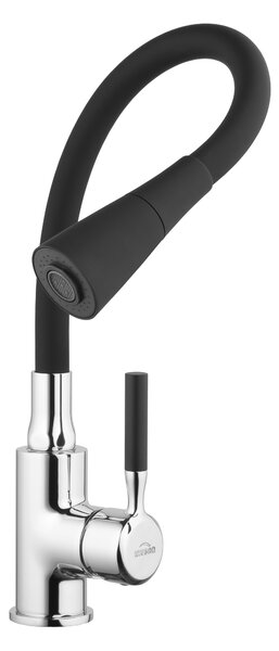 Invena Pogo, vysoká drezová batéria 2-funkčná, čierna-chróm, INV-BZ-80-L04-L