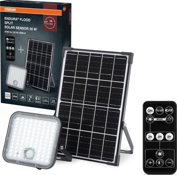 Osram - LED solárny reflektor so senzorom ENDURA LED/30W/230V IP65 + diaľkové ovládanie