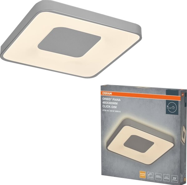Osram - LED stmievateľné stropné svietidlo ORBIS PIANA LED/36W/230V 48,5x48,5 cm strieborné