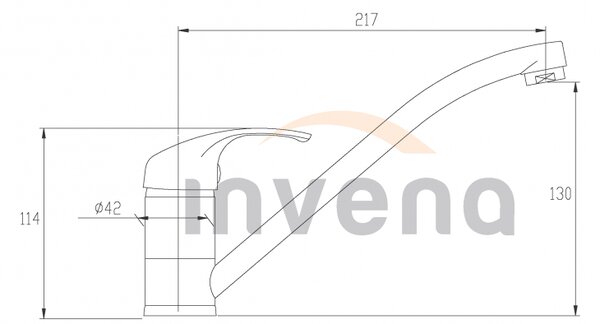 Invena Mitris, nízka drezová batéria s otočným ramenom, čierna matná, INV-BZ-79-004-A