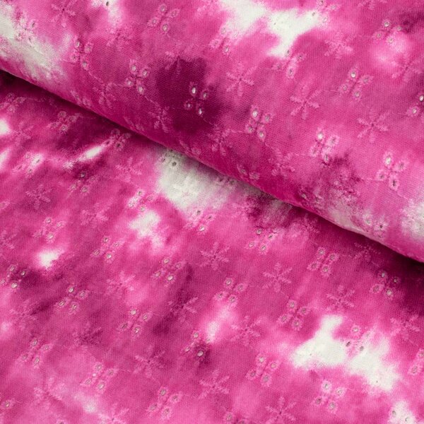 Metráž Mušelín Madeira Batika - Ružová magenta
