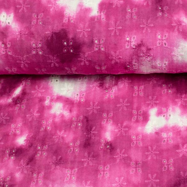 Metráž Mušelín Madeira Batika - Ružová magenta