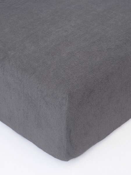 Froté plachta do postieľky 60 × 120 cm - tmavo sivá