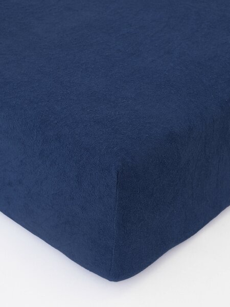 Froté plachta do postieľky 70 × 140 cm - tmavo modrá