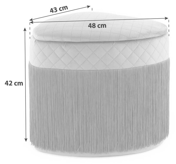 TABURETKA, drevo, plast, textil, kompozitné drevo, 43/42/48 cm - Online Only drobný nábytok, Online Only