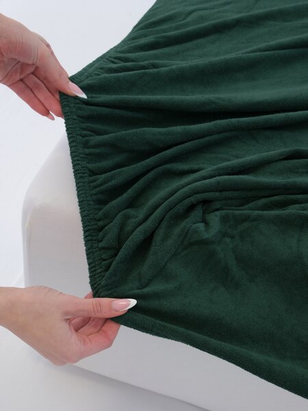Froté plachta 200 × 200 cm - tmavo zelená
