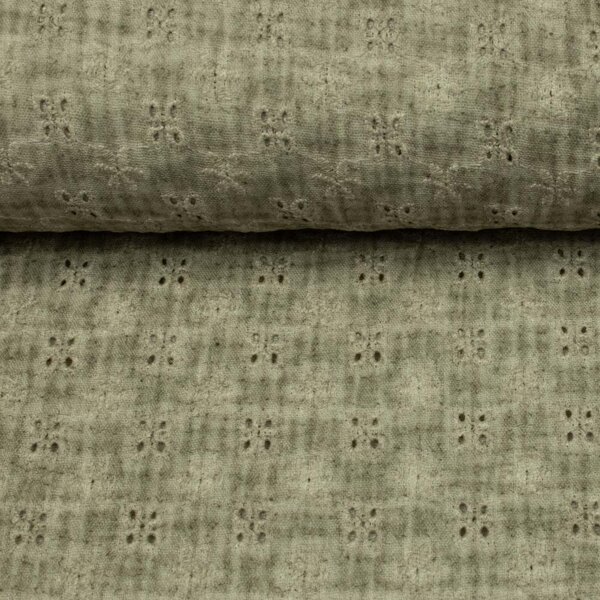 Metráž Mušelín Madeira Batika - Sivá piesková