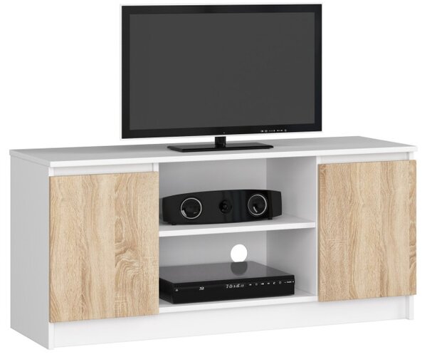 Stolík pod TV RTV 120 2D 1P biely / sonoma