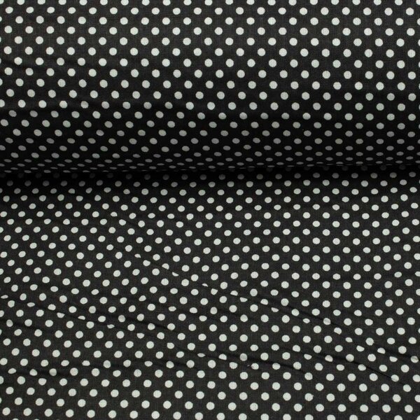 Metráž Bavlna vzorovaná - Biele bodky (3 mm) na čiernom
