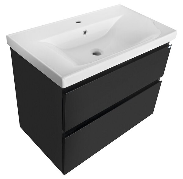 Aqualine Aqualine, ALTAIR umývadlová skrinka 77,5x60x45cm, čierna matná, AI680