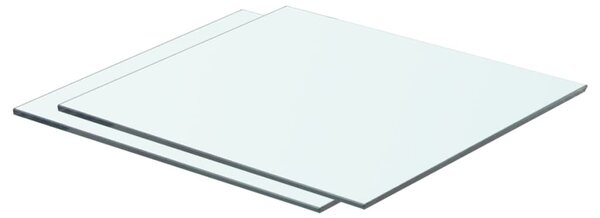 Poličky 2 ks panel z priehľadného skla 40x30 cm