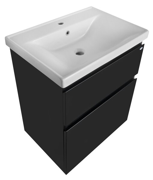 Aqualine Aqualine, ALTAIR umývadlová skrinka 61,5x72,5x45cm, čierna matná, AI665