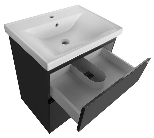 Aqualine Aqualine, ALTAIR umývadlová skrinka 61,5x72,5x45cm, čierna matná, AI665
