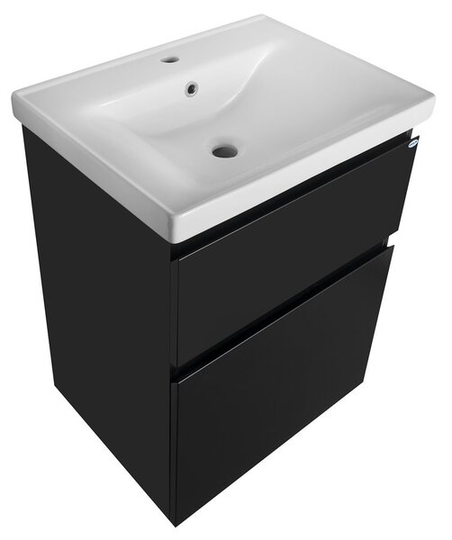 Aqualine Aqualine, ALTAIR umývadlová skrinka 57x72,5x45cm, čierna mat, AI660
