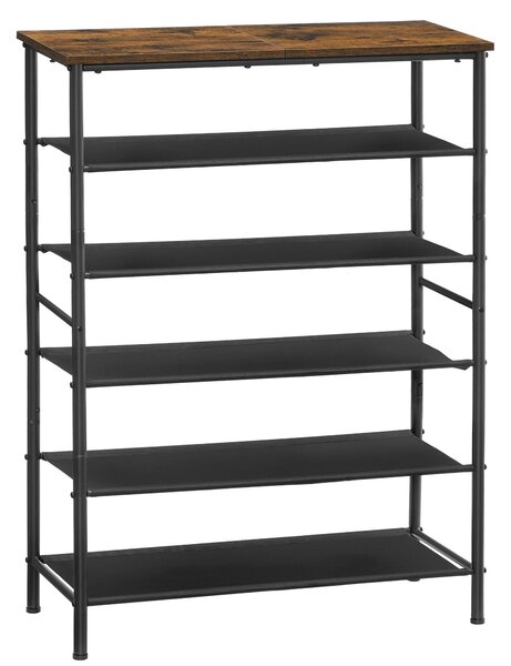 REGÁL NA TOPÁNKY, čierna, hnedá, 75/91/30 cm MID.YOU - Online Only drobný nábytok, Online Only
