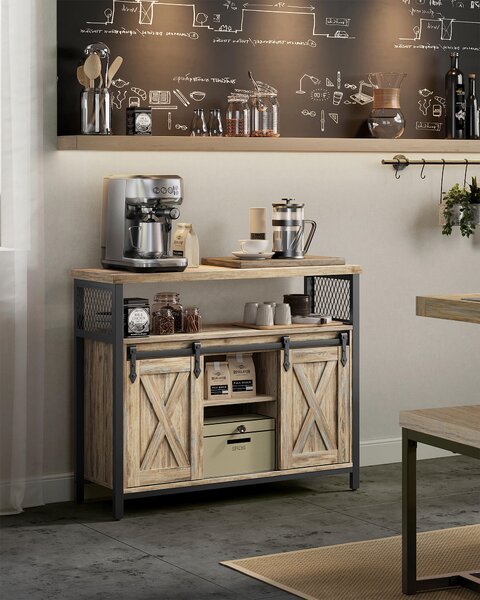 ŠIROKÁ KOMODA, hnedá, čierna, 100/80/33 cm MID.YOU - Online Only drobný nábytok, Online Only