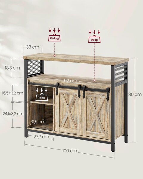 ŠIROKÁ KOMODA, hnedá, čierna, 100/80/33 cm MID.YOU - Online Only drobný nábytok, Online Only