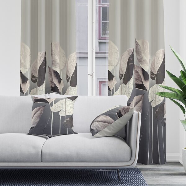 Ervi Blackout zatemňovací záves Super print - Elegantné lístie č.27