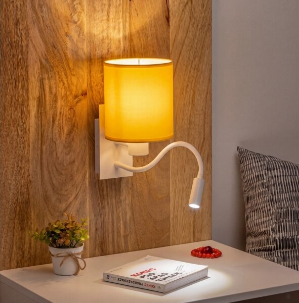 Brilagi -LED Flexibilná nástenná lampa NUBILA 1xE27/25W/230V + LED/3W biela/žltá