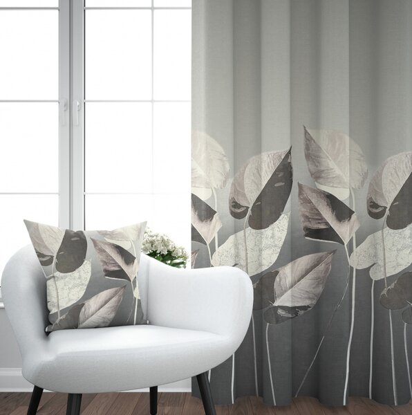 Ervi Blackout zatemňovací záves Super print - Elegantné lístie č.27