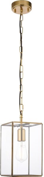 Endon 119142 - Luster na reťazi HAMMOND 1xE27/10W/230V 17x17 cm mosadz