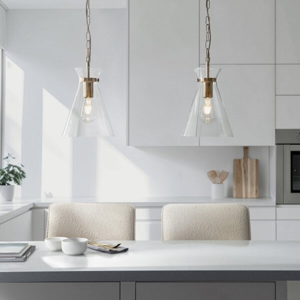 Endon 112859 - Luster na reťazi HARLOW 1xE27/10W/230V mosadz