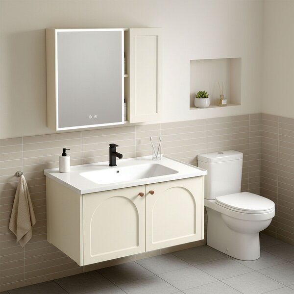 Súprava kúpeľňového nábytku s umývadlom Denver 80cm Creme