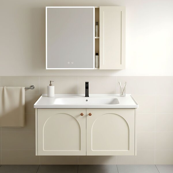 Súprava kúpeľňového nábytku s umývadlom Denver 80cm Creme