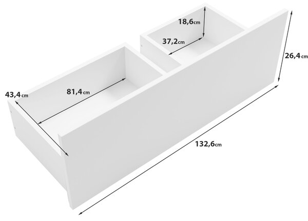 ŠATNÍKOVÁ SKRIŇA, biela, 134,5/192,9/51 cm P & B - Skrine, Online Only