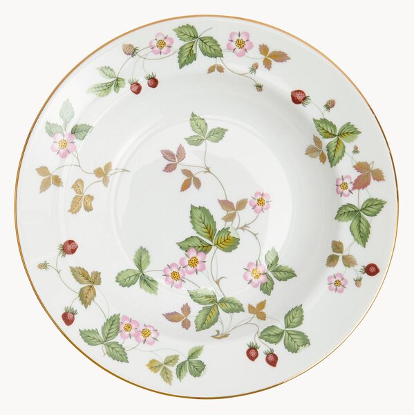 Hlboký tanier z jemného kostného porcelánu's dekoračným okrajom Wild Strawberry