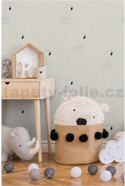 Vliesové tapety na stenu Boys&Girls 36998-1, rozmer 10,05 m x 0,53 m, plameňáci na bielom podklade, A.S. CRÉATION