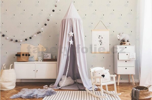 Vliesové tapety na stenu Boys&Girls 36998-1, rozmer 10,05 m x 0,53 m, plameňáci na bielom podklade, A.S. CRÉATION