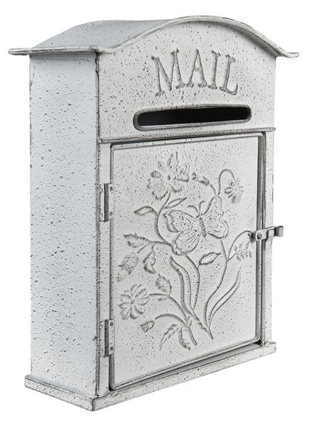 Svetlosivá retro poštová schránka Mail - 26*10*31 cm - Clayre & Eef