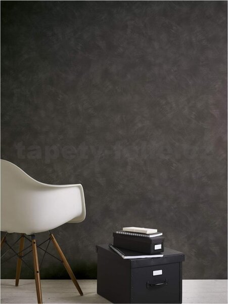 Vliesové tapety na stenu Materials 36154-1, rozmer 10,05 m x 0,53 m, imitácia omietkoviny antracitové, A.S. CRÉATION