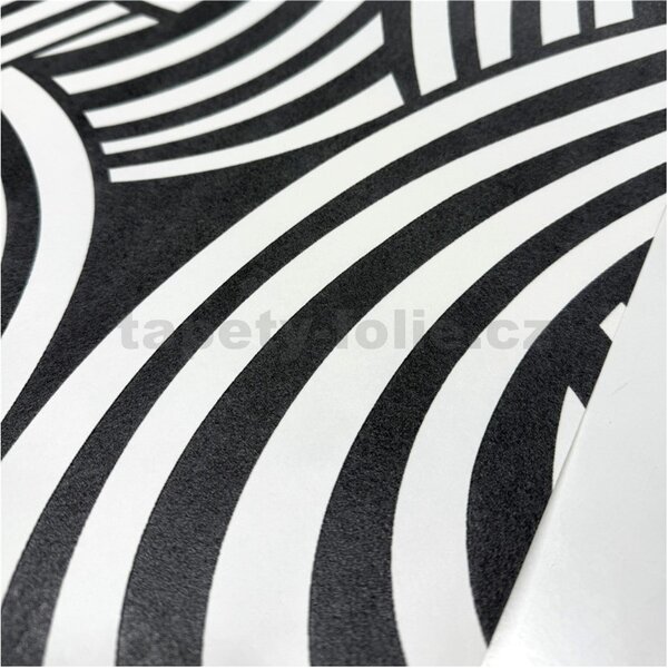 Vliesové tapety na stenu Pigment 95352-1, rozmer 10,05 m x 0,53 m, Art Deco Waves čierno-biely, A.S. CRÉATION