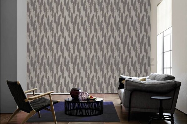 Vliesové tapety na stenu Hygge 38631-4, rozmer 10,05 m x 0,53 m, pampová tráva na sivom podklade, A.S. CRÉATION