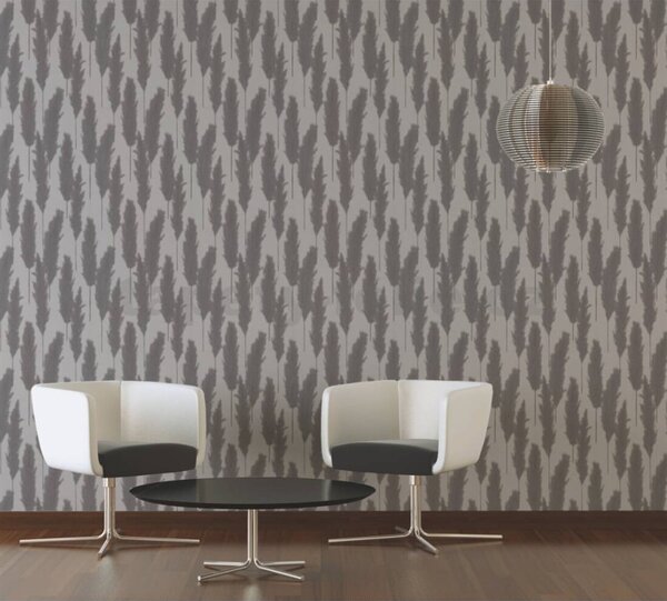 Vliesové tapety na stenu Hygge 38631-4, rozmer 10,05 m x 0,53 m, pampová tráva na sivom podklade, A.S. CRÉATION