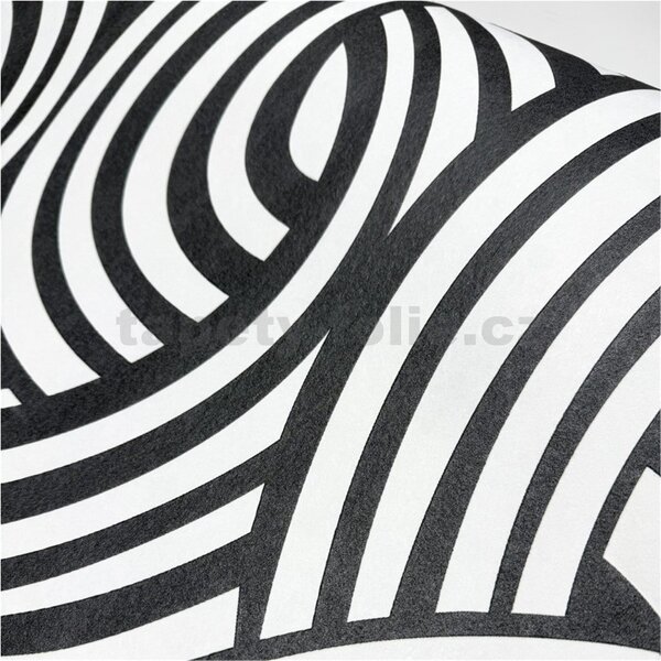 Vliesové tapety na stenu Pigment 95352-1, rozmer 10,05 m x 0,53 m, Art Deco Waves čierno-biely, A.S. CRÉATION