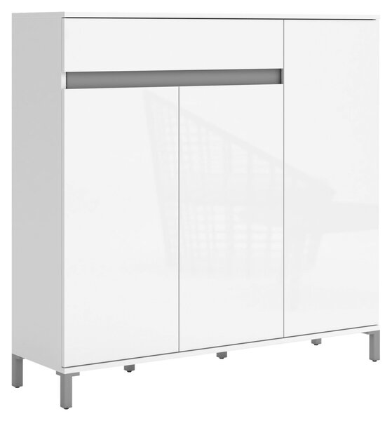 SKRINKA NA TOPÁNKY, biela, 120/115/34 cm Xora - Online Only drobný nábytok, Online Only