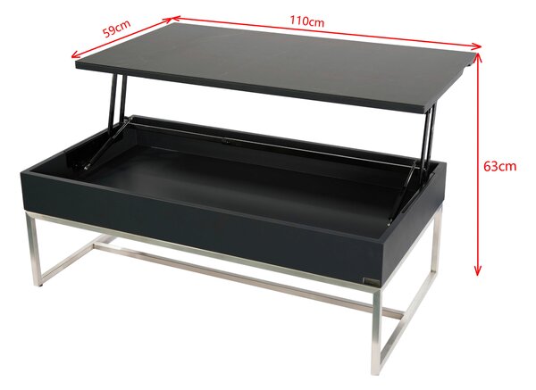 KONFERENČNÝ STOLÍK, antracitová, čierna, farba ušľachtilej ocele, kov, keramika, kompozitné drevo, 110/59/40 cm Dieter Knoll - Stolíky do obývačky