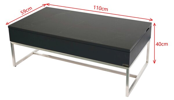 KONFERENČNÝ STOLÍK, antracitová, čierna, farba ušľachtilej ocele, kov, keramika, kompozitné drevo, 110/59/40 cm Dieter Knoll - Stolíky do obývačky