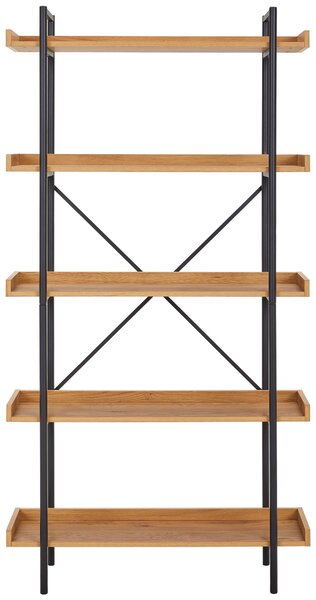REGÁL, čierna, dub wotan, železo, 90/172/30 cm Xora - Regály