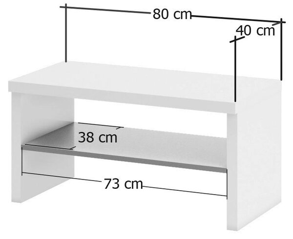 LAVICA DO PREDSIENE, antracitová, biela, 80/40/40 cm Xora - Skrine, Online Only