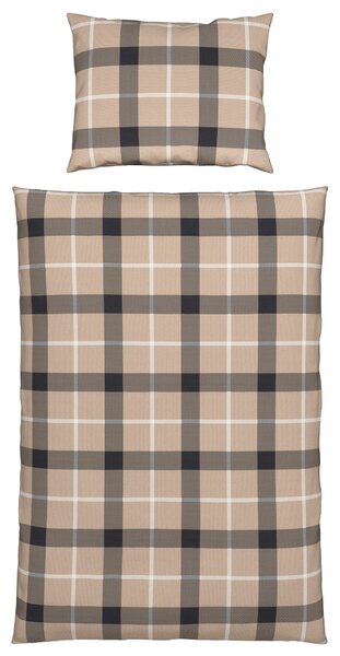 POSTEĽNÁ BIELIZEŇ, flanel, antracitová, prírodná farba, 140/200 cm Esposa - Obliečky & plachty