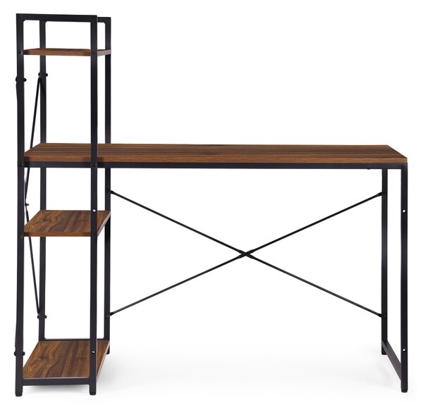 ModernHome Pracovný stôl 120x60 cm s 3 policami hnedý ModernHome