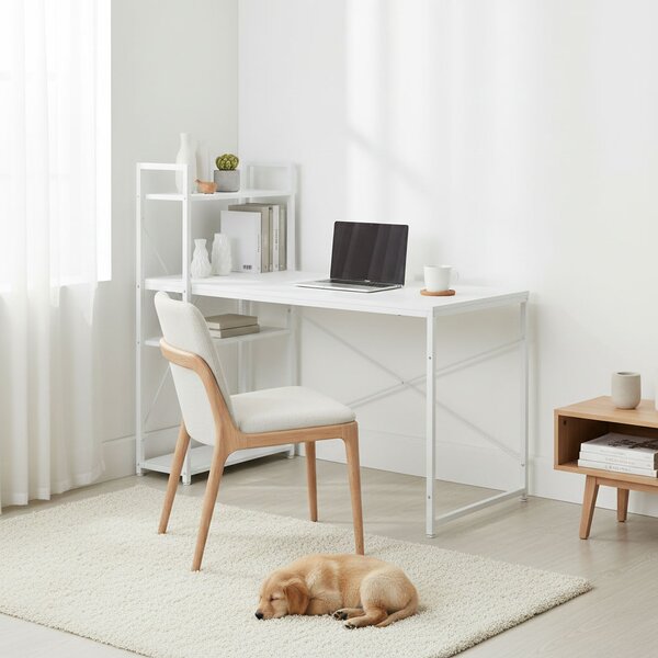 ModernHome Pracovný stôl 120x60 cm s 3 policami biely ModernHome